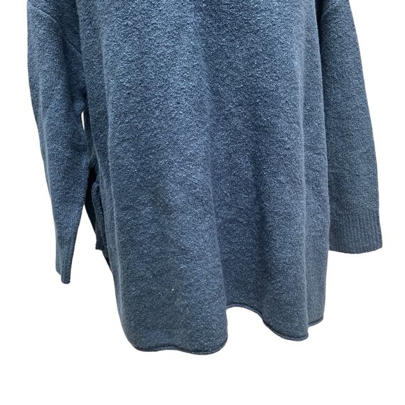 J Jill PureJill Sweater XS/S Blue Pullover Mock Neck Open Sided Oversized NWT - Picture 3 of 12
